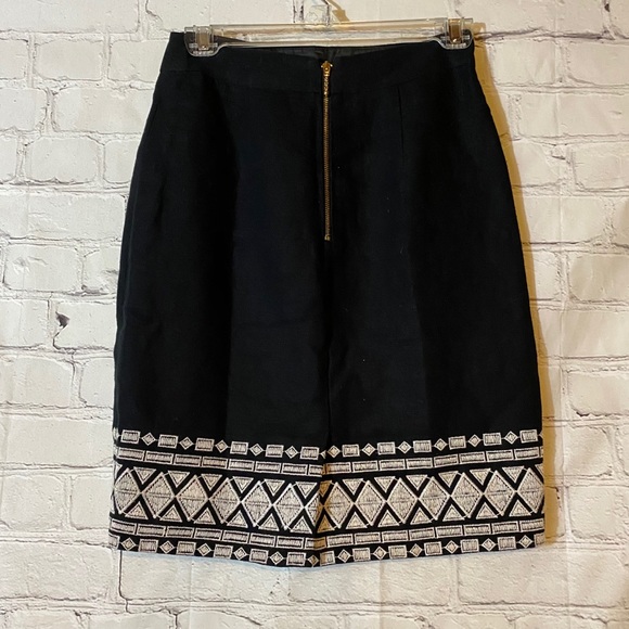 KATE SPADE BLACK AZTEC PATTERN SKIRT - Picture 3 of 6